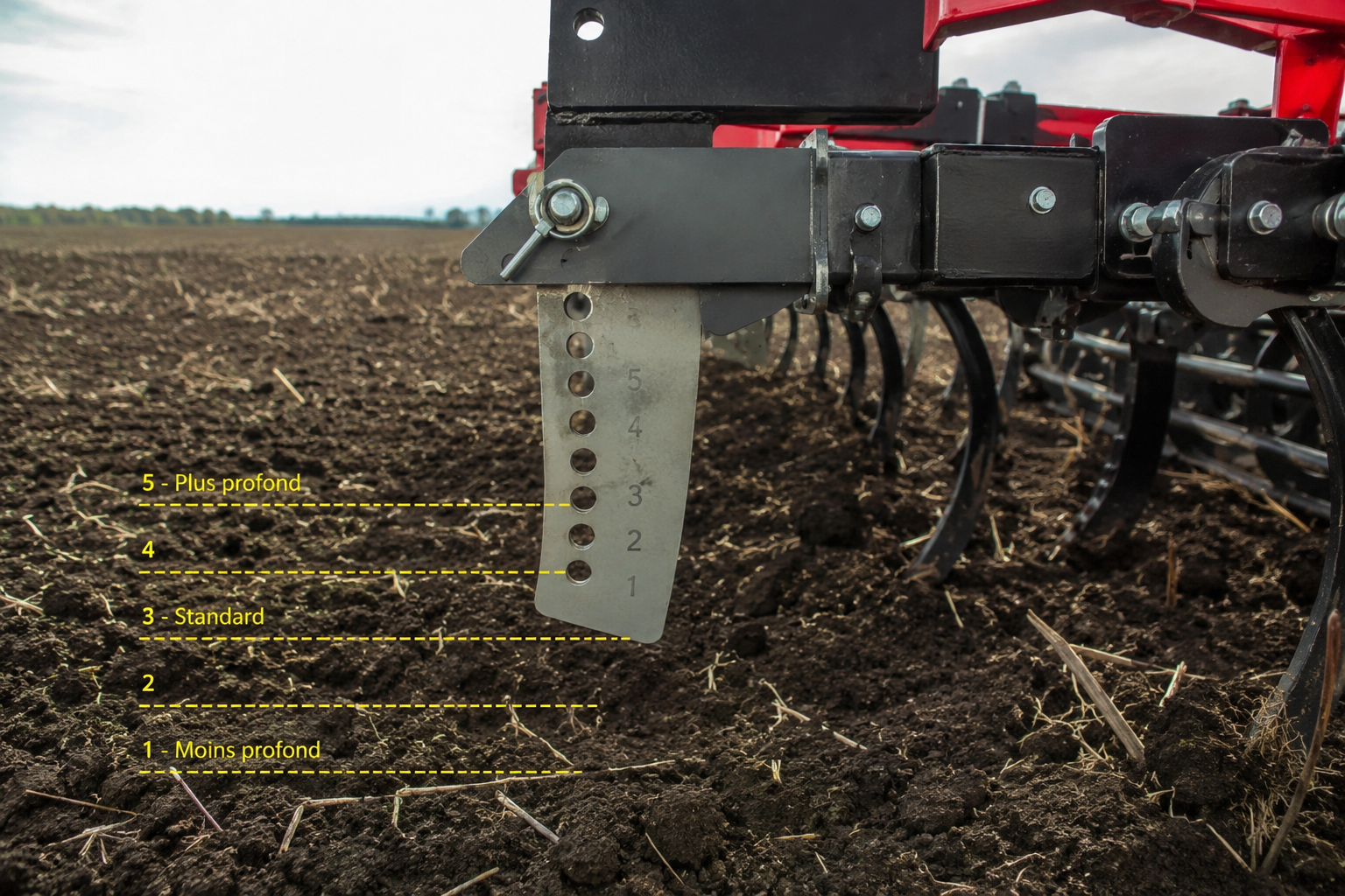 Infographie profondeur de déchaumage par objectif agronomique